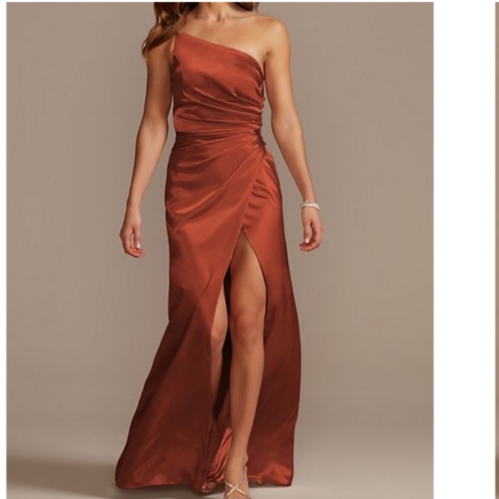 David’s Bridal cinnamon bridesmaid dress